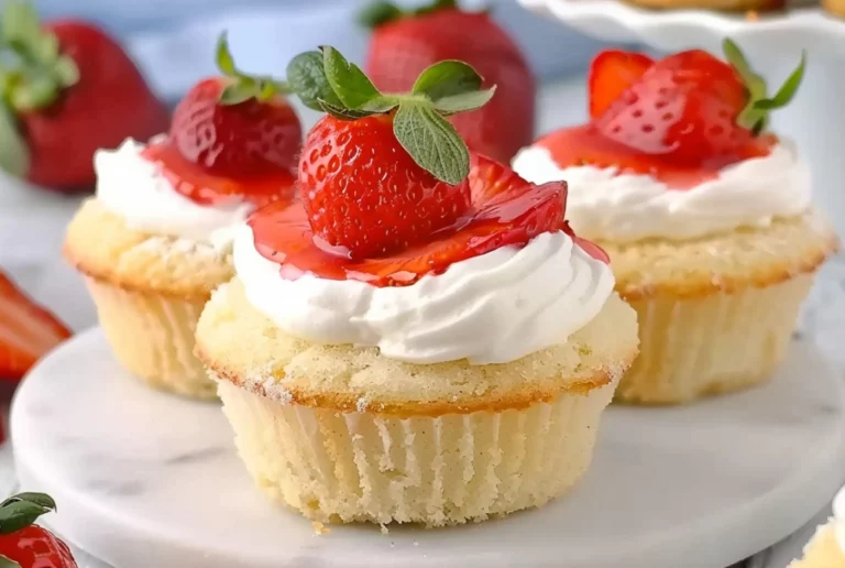 Strawberries and Cream Cupcakes