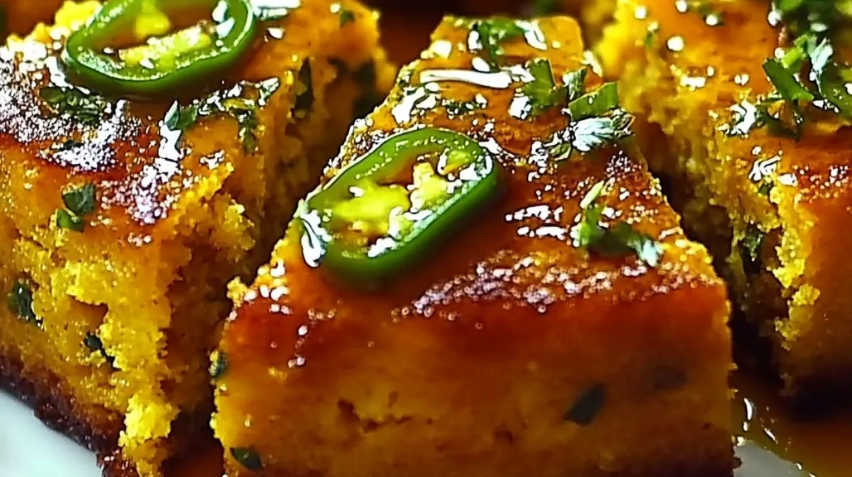 Jalapeño-Cornbread-with-Sweet-Lime-Honey-Glaze