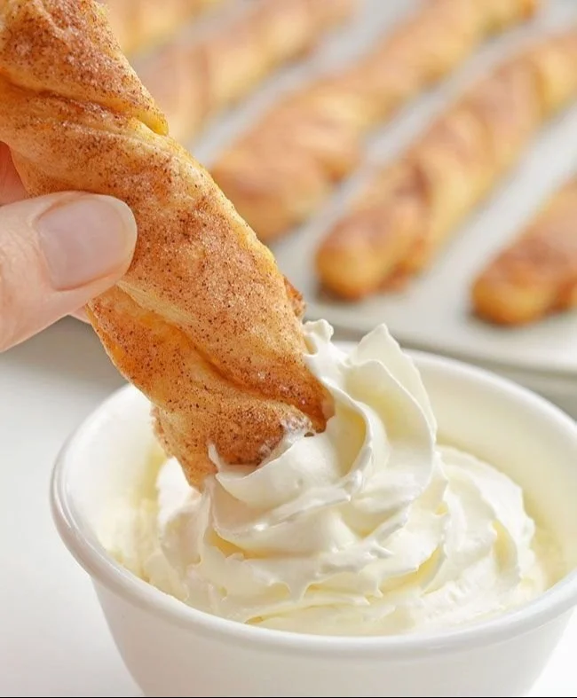 Easy pumpkin pie twists ready to be served for a fall dessert