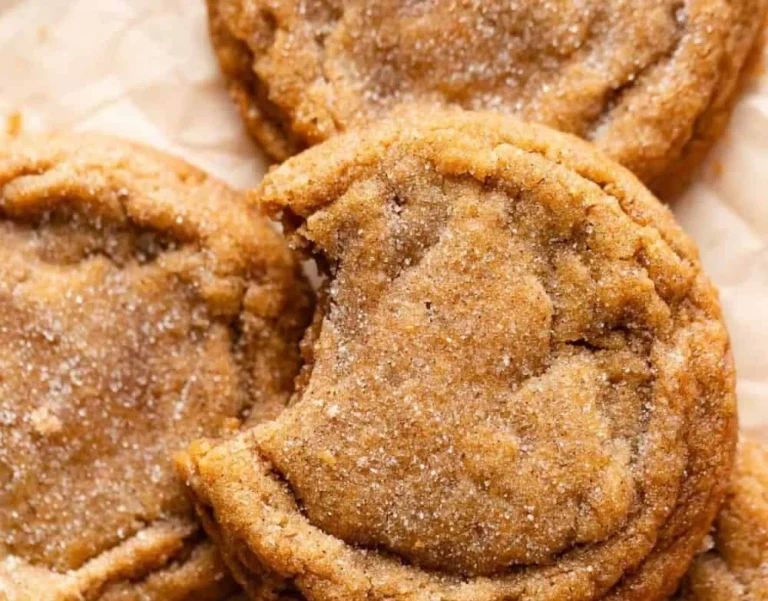 Delicious Brown Butter Pumpkin Snickerdoodle Cookies on a rustic plate