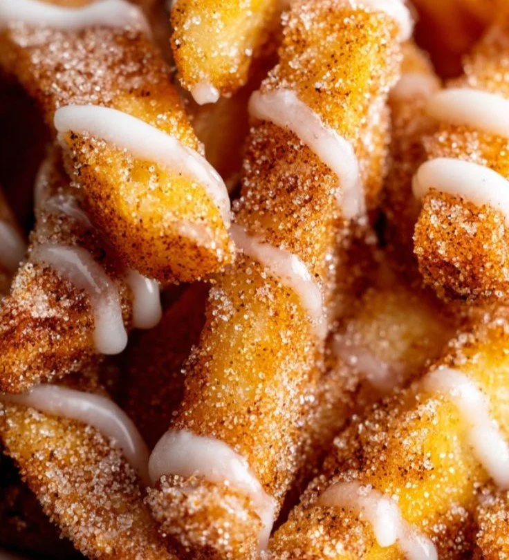 Delicious air fryer apple fries ready to be served