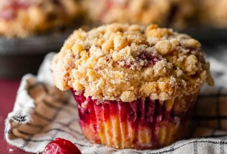 Leftover cranberry sauce muffins fresh out of the oven on a cooling rack