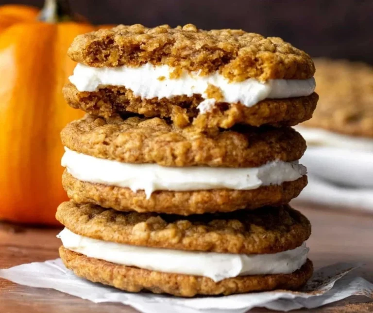 Delicious pumpkin oatmeal cream pie with creamy filling and spiced pumpkin flavor